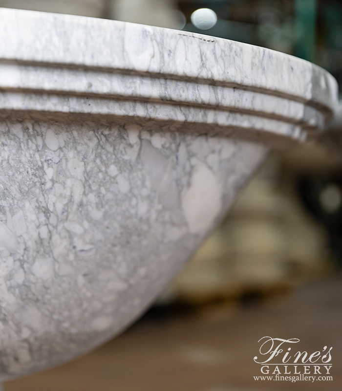 Marble Planters  - Modern Planter Pair In Arabascato Marble - MP-518